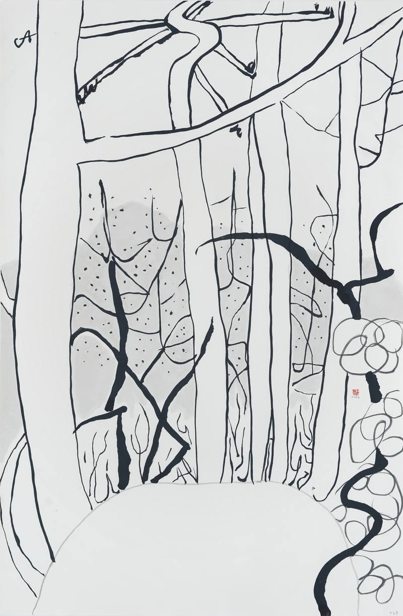 장병언, structure landscape 067, ink_on_paper, painting, 2026